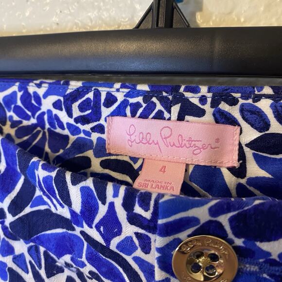 Lilly Pulitzer Kelly Skinny Ankle Blue Stretch Pockets Low Rise Size 4 - Picture 3 of 10